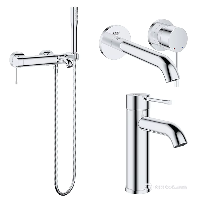 Modern Chrome Faucet Single Handle Sleek Design For Bathroom Kitchen Home Sink 3d model 