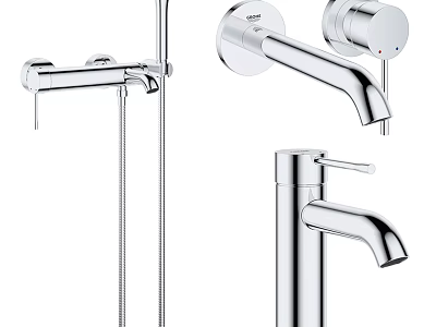 Modern Chrome Faucet Single Handle Sleek Design For Bathroom Kitchen Home Sink 3d model