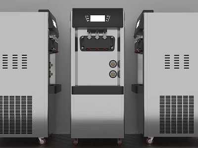 Commercial Ice Cream Equipment With Stainless Steel Body Digital Control Panel and Mobile Wheels 3d model