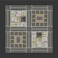 Urban Architectural Building Model With Street Layout And Multiple Structures