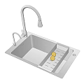 Vegetable basin sink large single tank 3d model