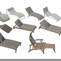 Lounge Chairs Various Designs With Wooden Frames Metal Structures Comfortable Cushions For Outdoor Patio Areas