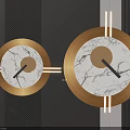Two Modern Circular Wall Decor With Marble Surface Wooden Frame And LED Lights 3d model