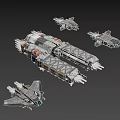 Sci Fi Spacecraft 3D Models With Various Designs Thrusters And Detailed Structures 3d model