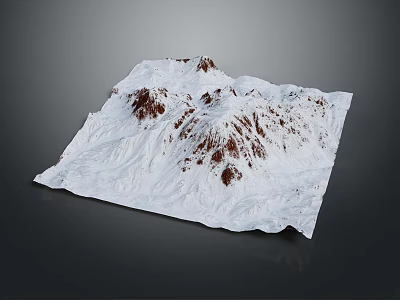 Garden Landscape Design Featuring Snow Covered Rocky Hills And Natural Scenery 3d model