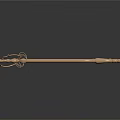Wooden Weapon with Long Handle Circular Top Adorned with Decorative Spikes in Classic Craftsmanship
