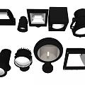 Modern Black Downlights and Spotlights with Various Design Styles for Indoor Lighting
