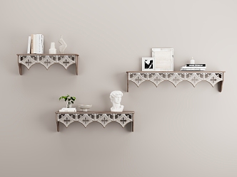 European-style Wall Shelf Wall Decoration Ornaments 3d model