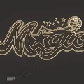 Magic Themed Neon Light Fixture Set With Golden Stars And Basketball Design On Dark Background