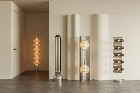 Modern floor lamp combination 3d model