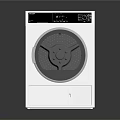White Front Load Washing Machine With Modern Design And Digital Control Panel 3d model