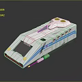 Modern White High Speed Train Model With Blue Stripes And Streamlined Design 3d model