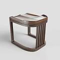 Wooden Modern Stool With Unique Shape And Sturdy Structure For Home Decor 3d model