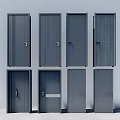 Various Dark Colored Security Doors With Different Designs And Metal Frames