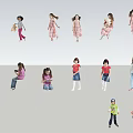 Modern multiplayer child character 3d model