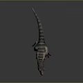Realistic Striped Tyrannosaurus Rex Dinosaur Standing Pose 3D Render Model