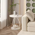 White Coffee Tables With Ribbed Bases Books Gold Decor Red Berries In Modern Living Room