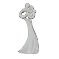 Modern Abstract White Sculpture of Embracing Figures as Decorative Artwork
