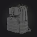 Gray Tactical Backpack With Multiple Pockets Durable Straps And Practical Design 3d model