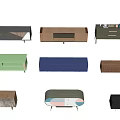 Multiple Modern TV Stands With Diverse Colors And Design Styles 3d model