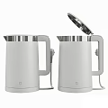 Modern White Electric Kettle With Stainless Steel Body And Open Lid Design For Daily Use