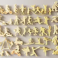 Golden Silhouette Wall Decor Featuring Children Playing And Sports Activities