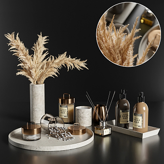 Modern toiletries decorative ornaments combination 3d model