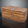 Vintage Distressed Wooden Storage Box With Rustic Metal Clasps And Hinges