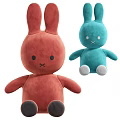 Cute Red And Blue Plush Bunny Stuffed Dolls For Kids Soft Toys