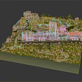 Modern Miniature Town Scene With Detailed Buildings Train Platform Green Trees And Roads