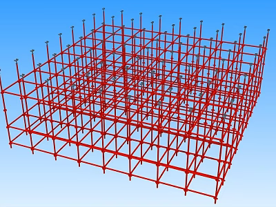 Red Scaffolding Industrial Equipment Steel Frame Structure for Construction Projects 3d model