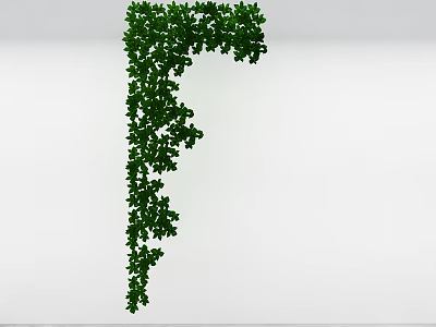 Lush Green Vines Forming Artistic Letter F Decoration On White Background 3d model