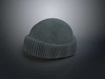 Gray Soft Knitted Hat Warm Comfortable For Daily Winter Wear And Casual Use 3d model
