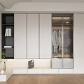 Modern Wardrobe Interior Design With Glass Doors Built-in Lighting And Storage Compartments