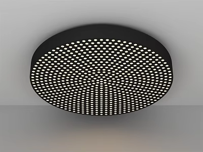 Round Black LED Ceiling Light With Perforated Design For Modern Interior 3d model