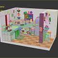 Vibrant Indoor Room Diorama With Furniture Plants And Decorative Elements