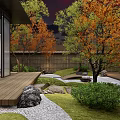 Japanese Zen Garden Design With Seasonal Trees Stone Pathways And Wooden Tea House