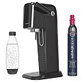 Black Sodastream Sparkling Water Maker With Sparkling Water Bottle And CO2 Cylinder