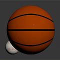Premium Sports Equipment Including Orange Basketball With Black Lines And White Baseball