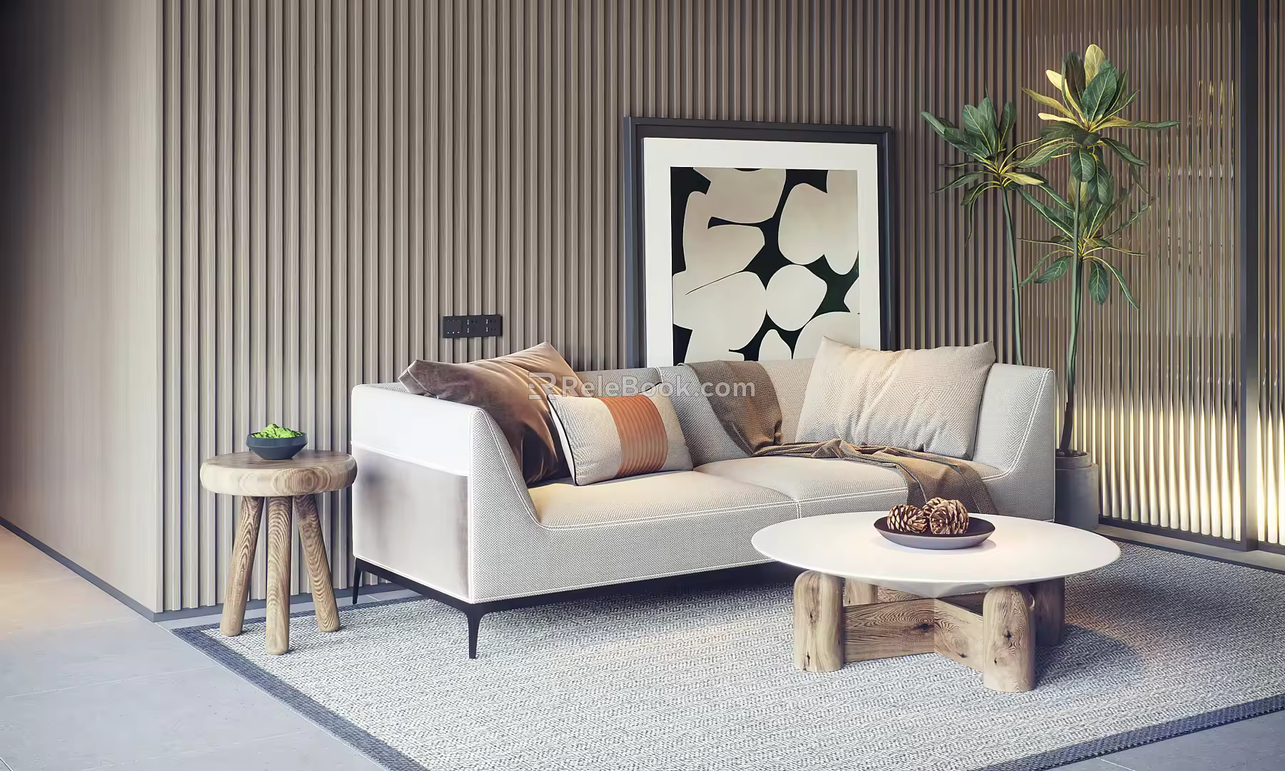 modern double sofa 3d model
