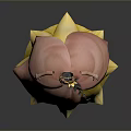 Man Wearing Crown Red Top Yellow Skirt Reflective 3D Model Gray Background