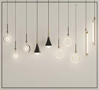 Pendant lamp combination 3d model