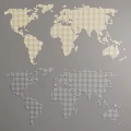 Modern World Map Wall Decor With Beige And Gray Dot Patterns 3d model