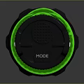 Durable Fenix Flashlight With Gray Body Green Ring And Ergonomic Grip Design