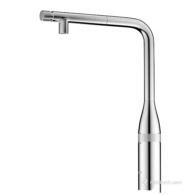 Modern Stainless Steel Faucet with Curved Spout and Sleek Surface for Kitchen or Bathroom Sink 3d model 