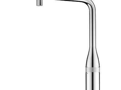 Modern Stainless Steel Faucet with Curved Spout and Sleek Surface for Kitchen or Bathroom Sink 3d model