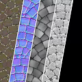 Spherical Mosaic Tile Assembly With Dark Green Geometric Pattern Texture