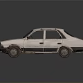 Vintage Silver Sedan With Roof Rack Classic Retro Exterior Design