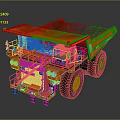 Orange Heavy Duty Mining Truck With Large Tires And Cabin