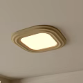 Modern Square Shaped Beige Ceiling Light Fixture With Soft Glow Illuminated On Ceiling 3d model